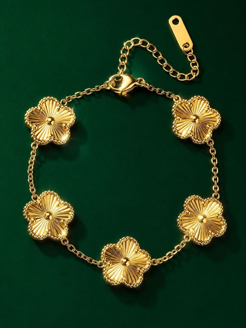 Luxury Gold Floral Link Bracelet - Picture 3 of 5